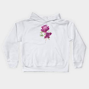 Watercolor pink peonies Kids Hoodie